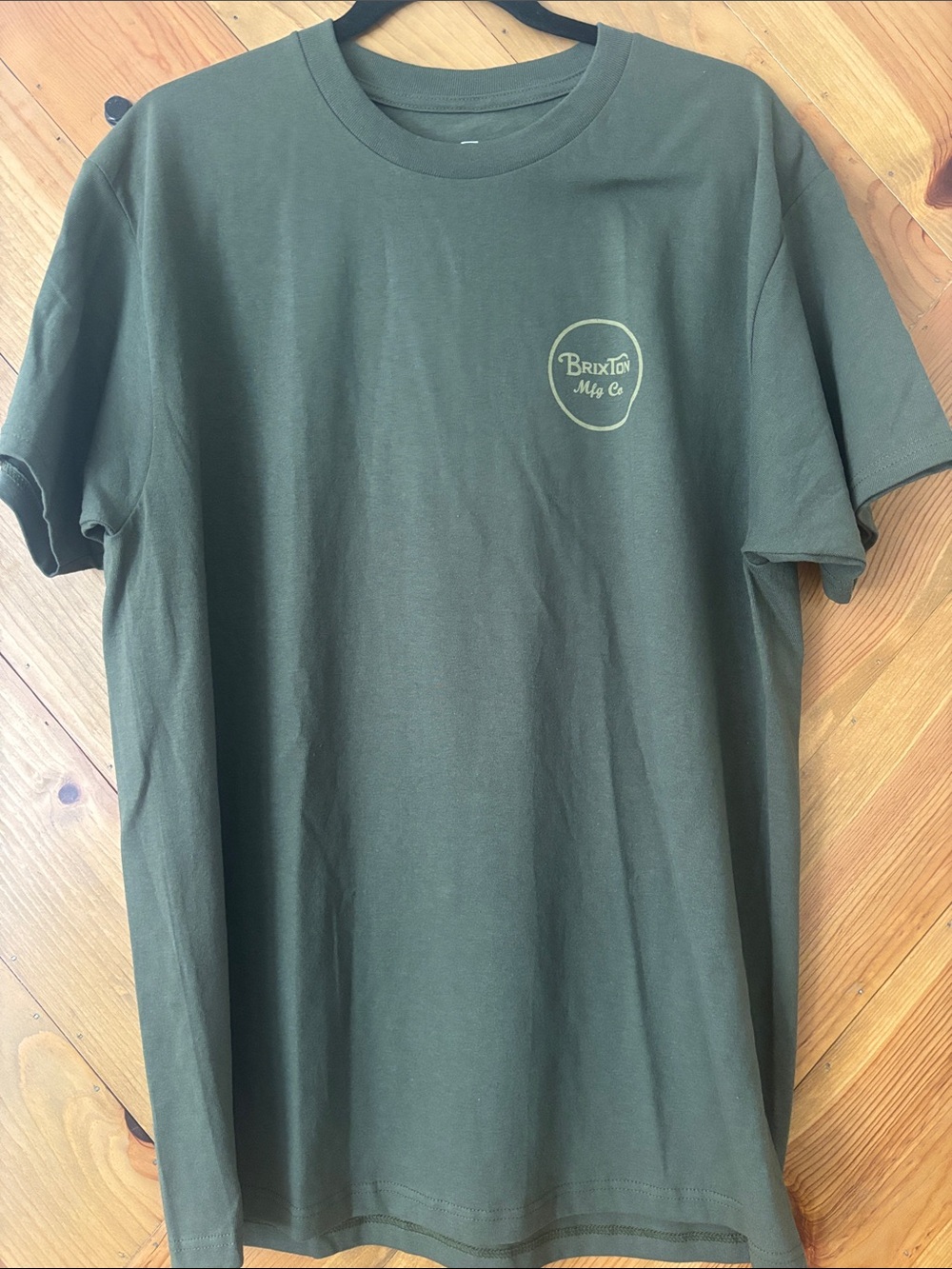 New! Brixton Olive Green Short-Sleeve Logo Tee